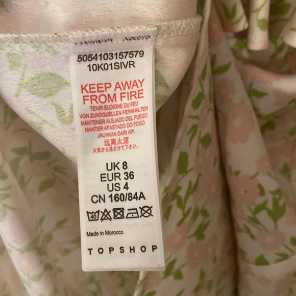 TOPSHOP Ivory Floral Print Sz. S - Picture 7 of 8
